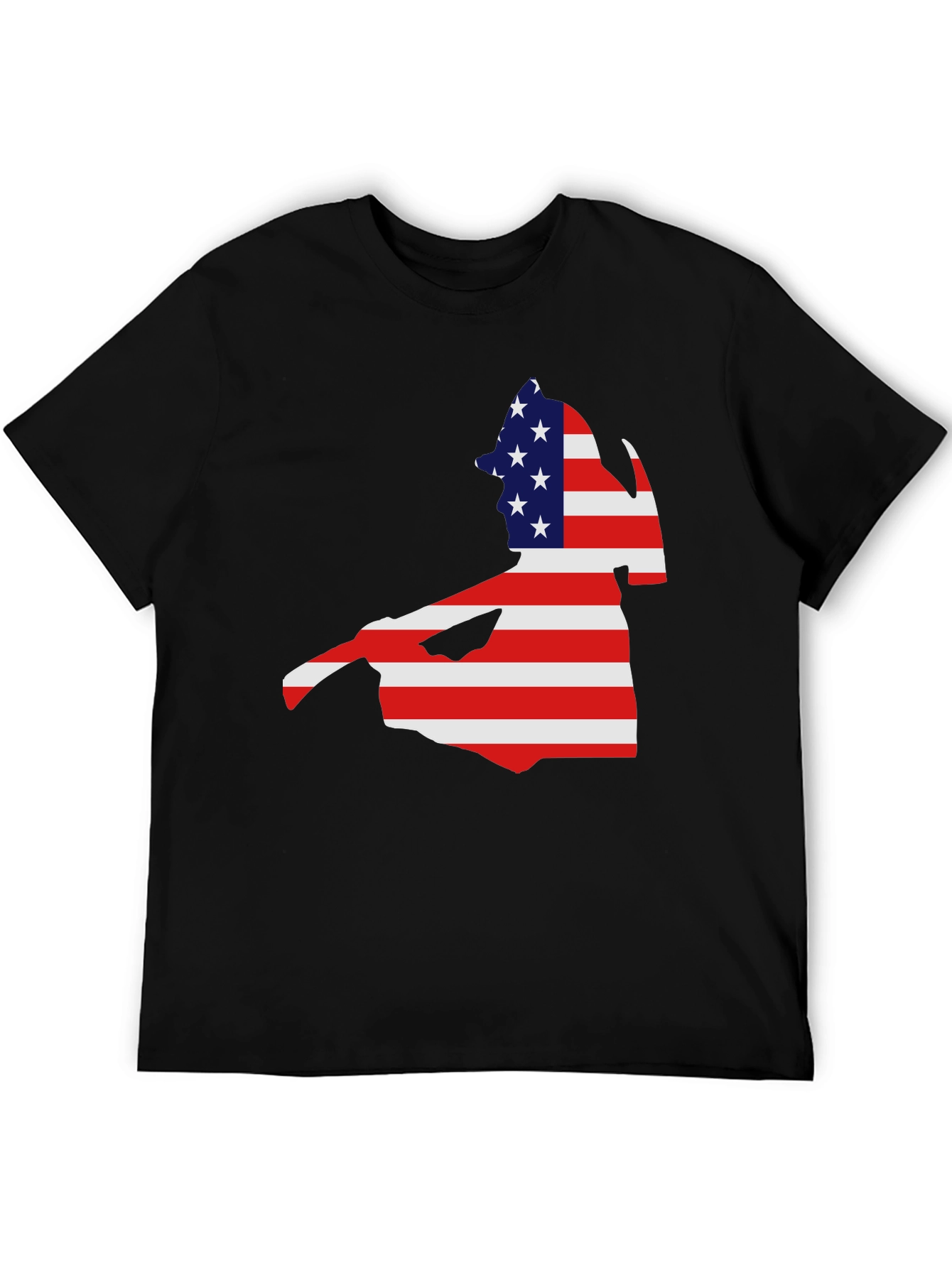 American Flag Cape Cod Black T-Shirt