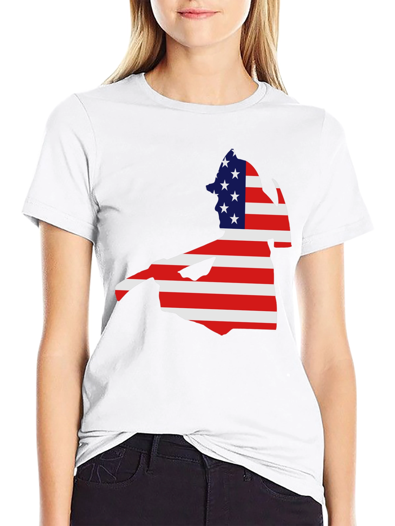 American Flag Cape Cod Black T-Shirt