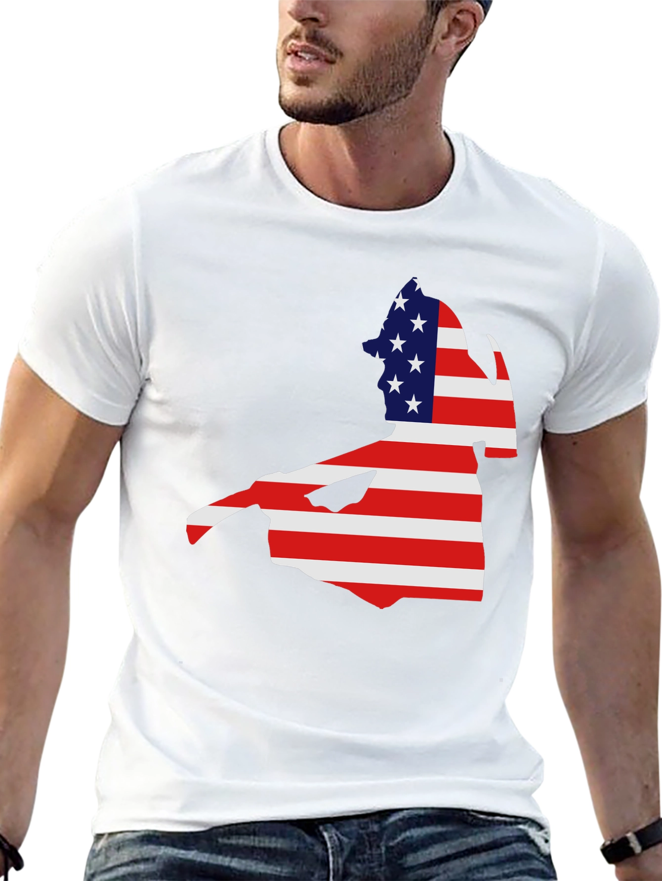 American Flag Cape Cod Black T-Shirt