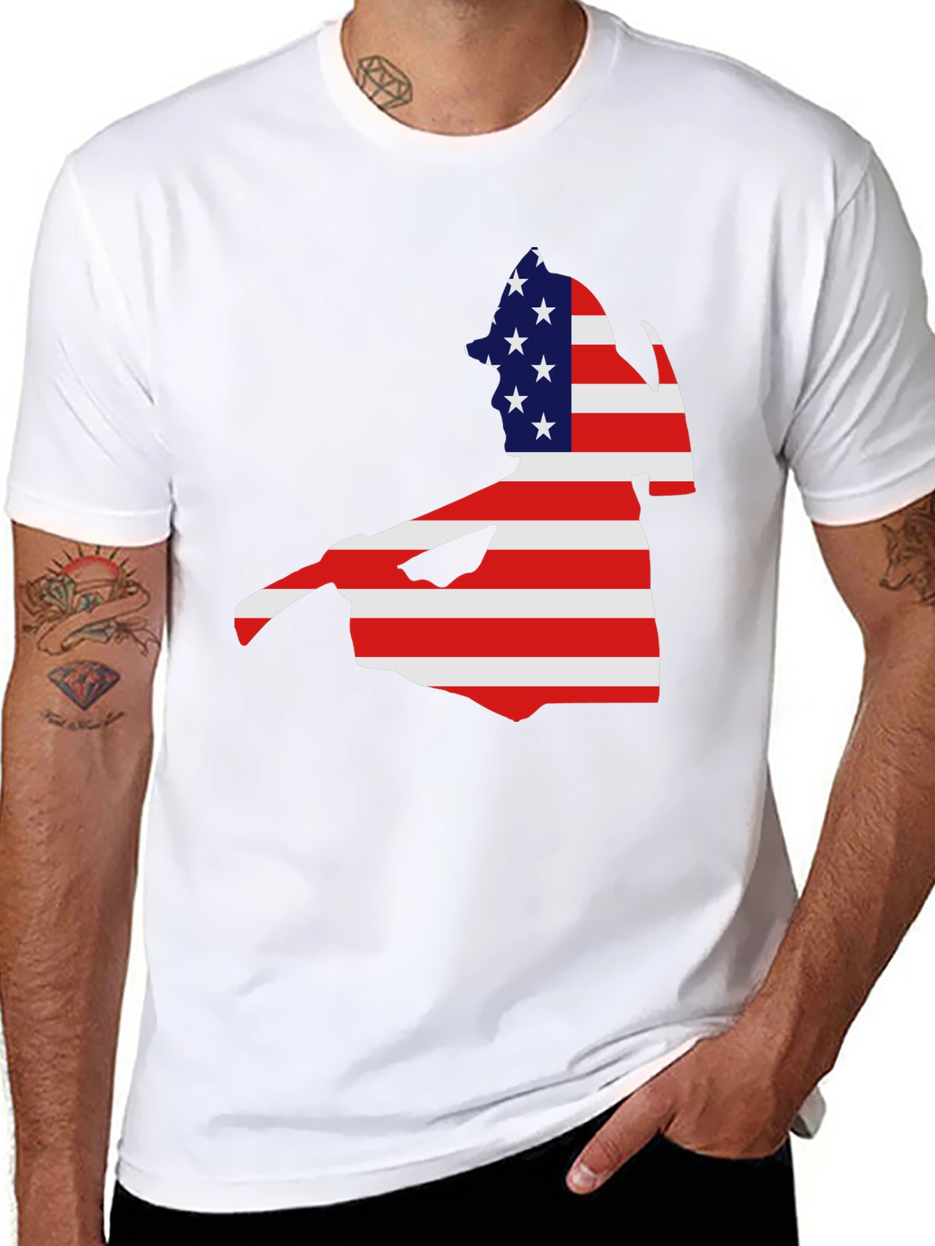 American Flag Cape Cod Black T-Shirt