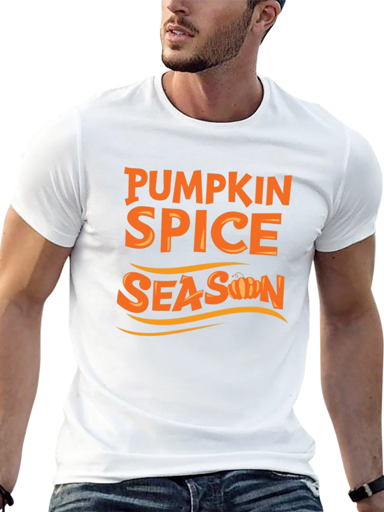 Pumpkin Spice Season Graphic Tee - Black Cotton T-Shirt