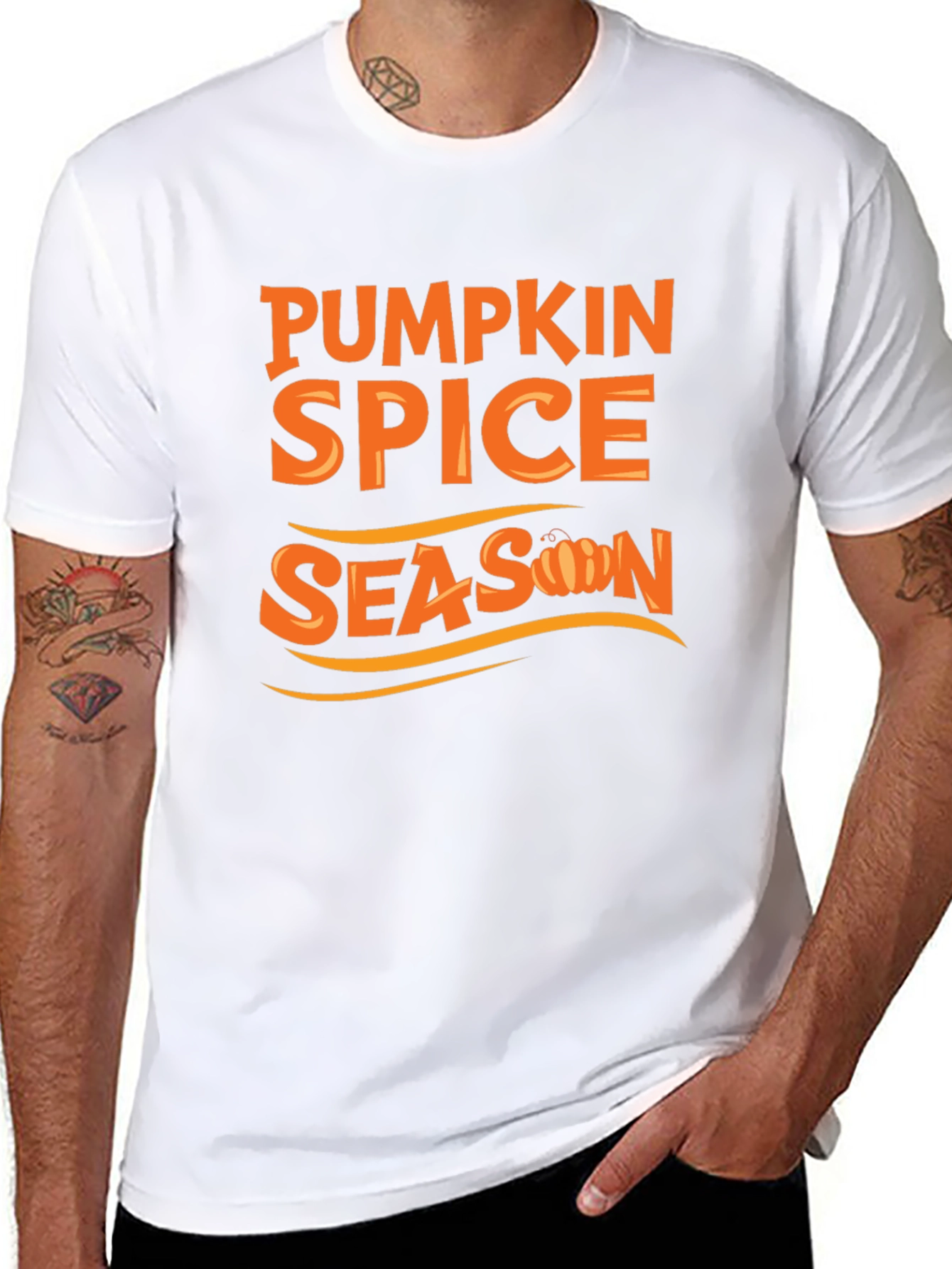 Pumpkin Spice Season Graphic Tee - Black Cotton T-Shirt