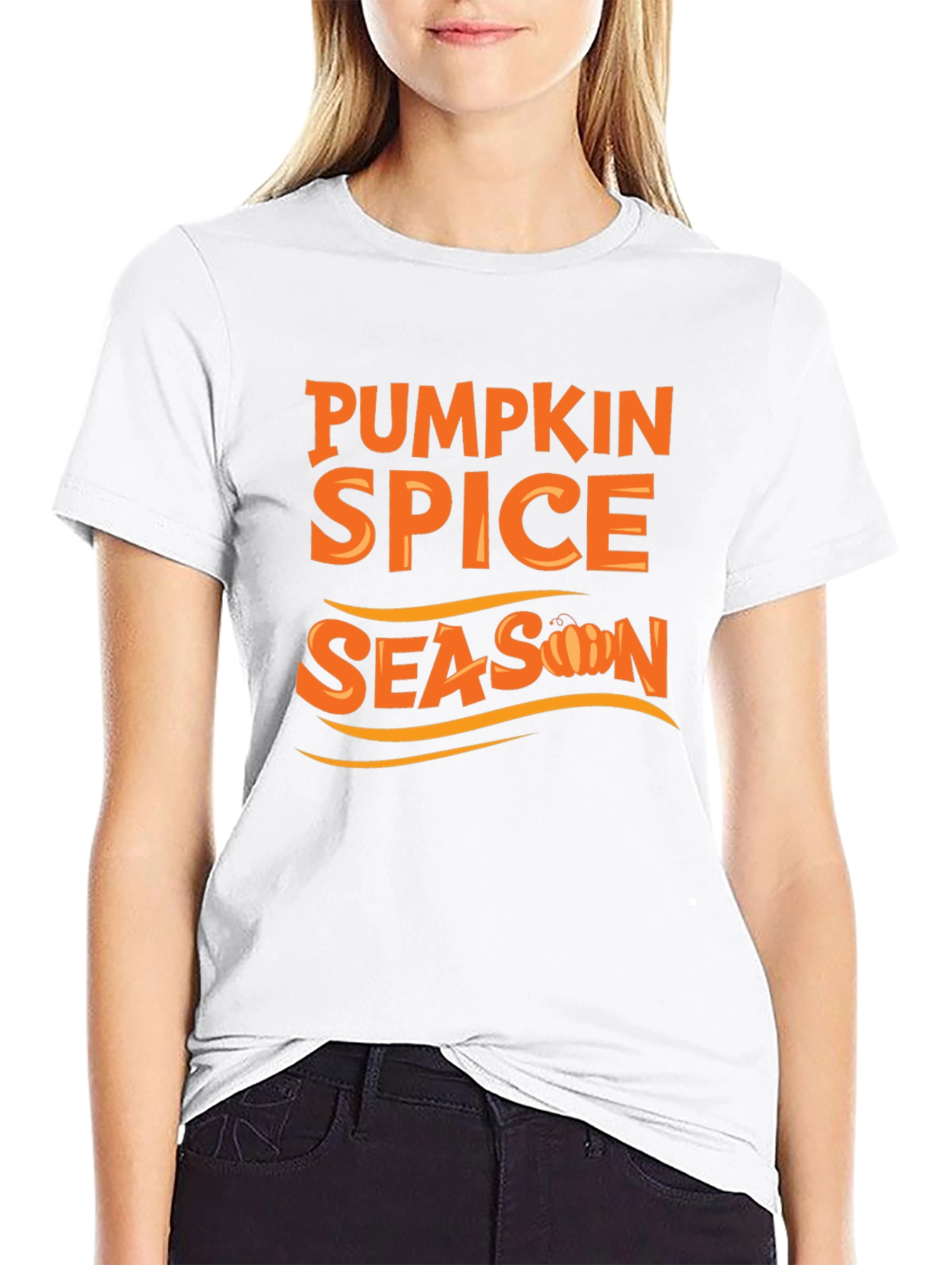 Pumpkin Spice Season Graphic Tee - Black Cotton T-Shirt