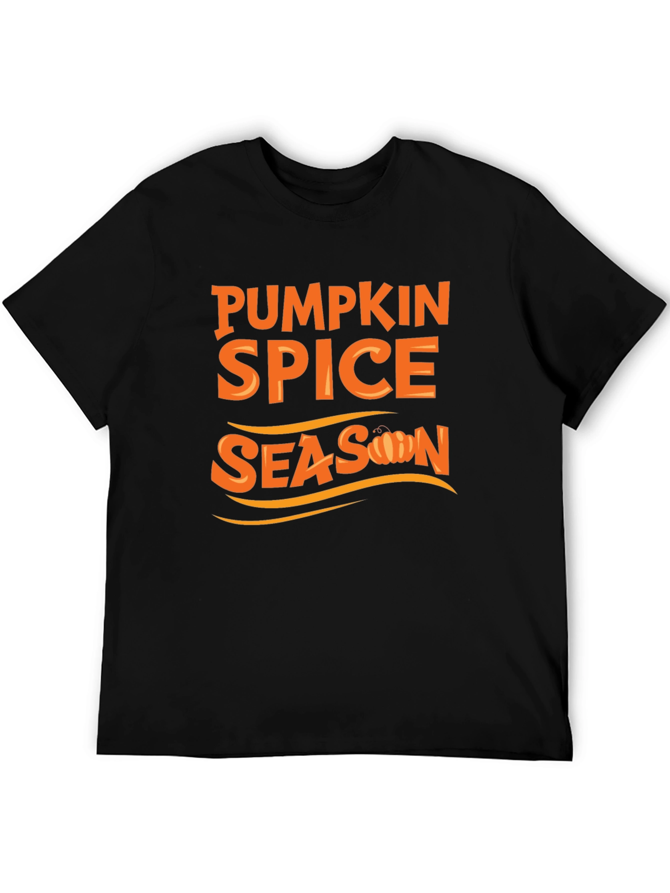 Pumpkin Spice Season Graphic Tee - Black Cotton T-Shirt