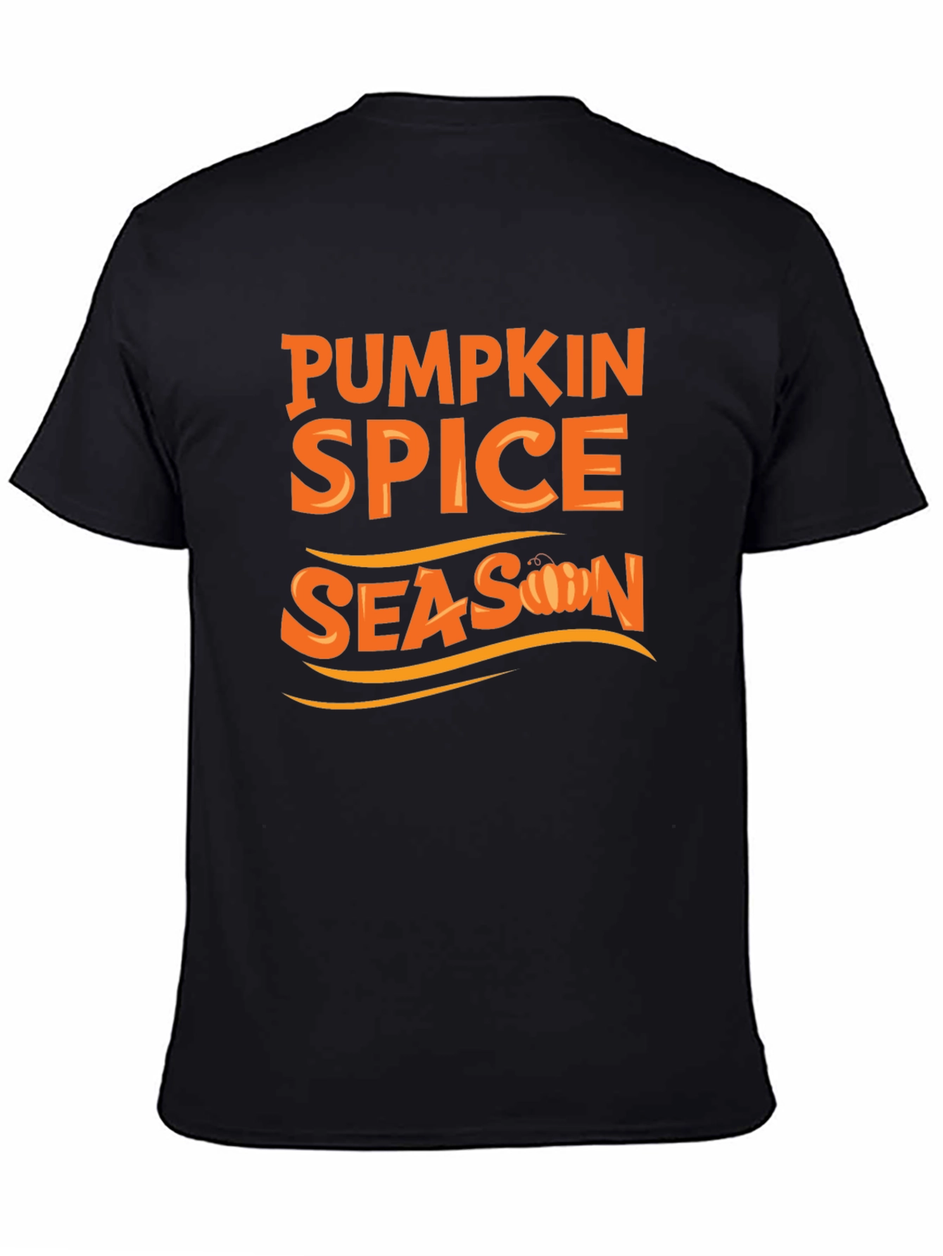 Pumpkin Spice Season Graphic Tee - Black Cotton T-Shirt
