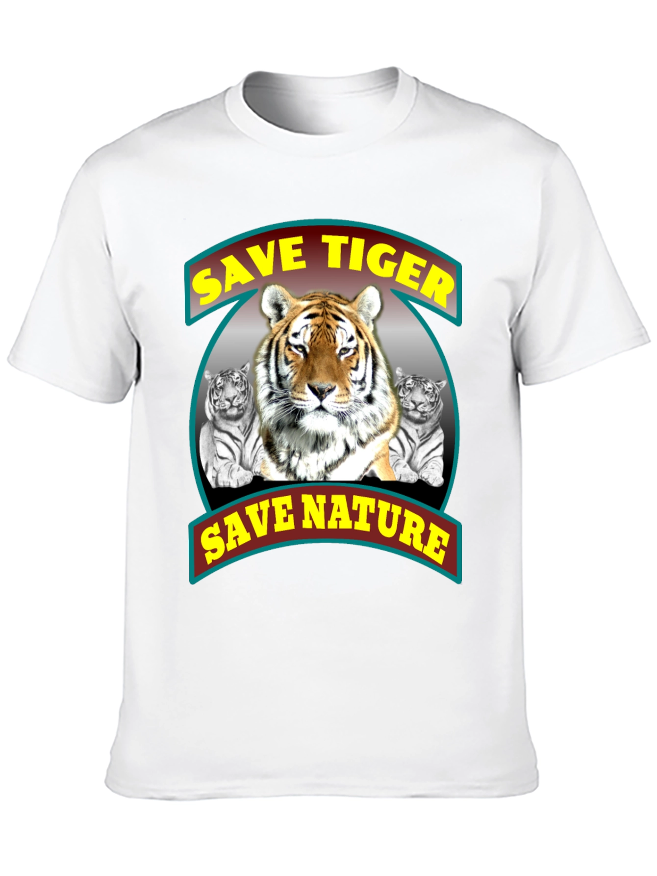 Save Tigers Save Nature Black Graphic T-Shirt