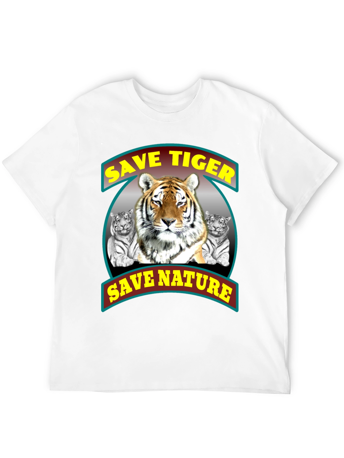 Save Tigers Save Nature Black Graphic T-Shirt