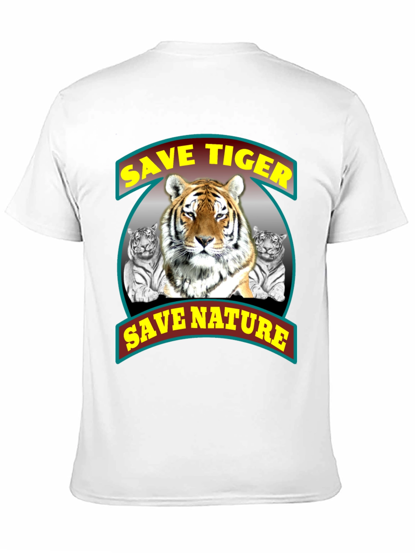 Save Tigers Save Nature Black Graphic T-Shirt