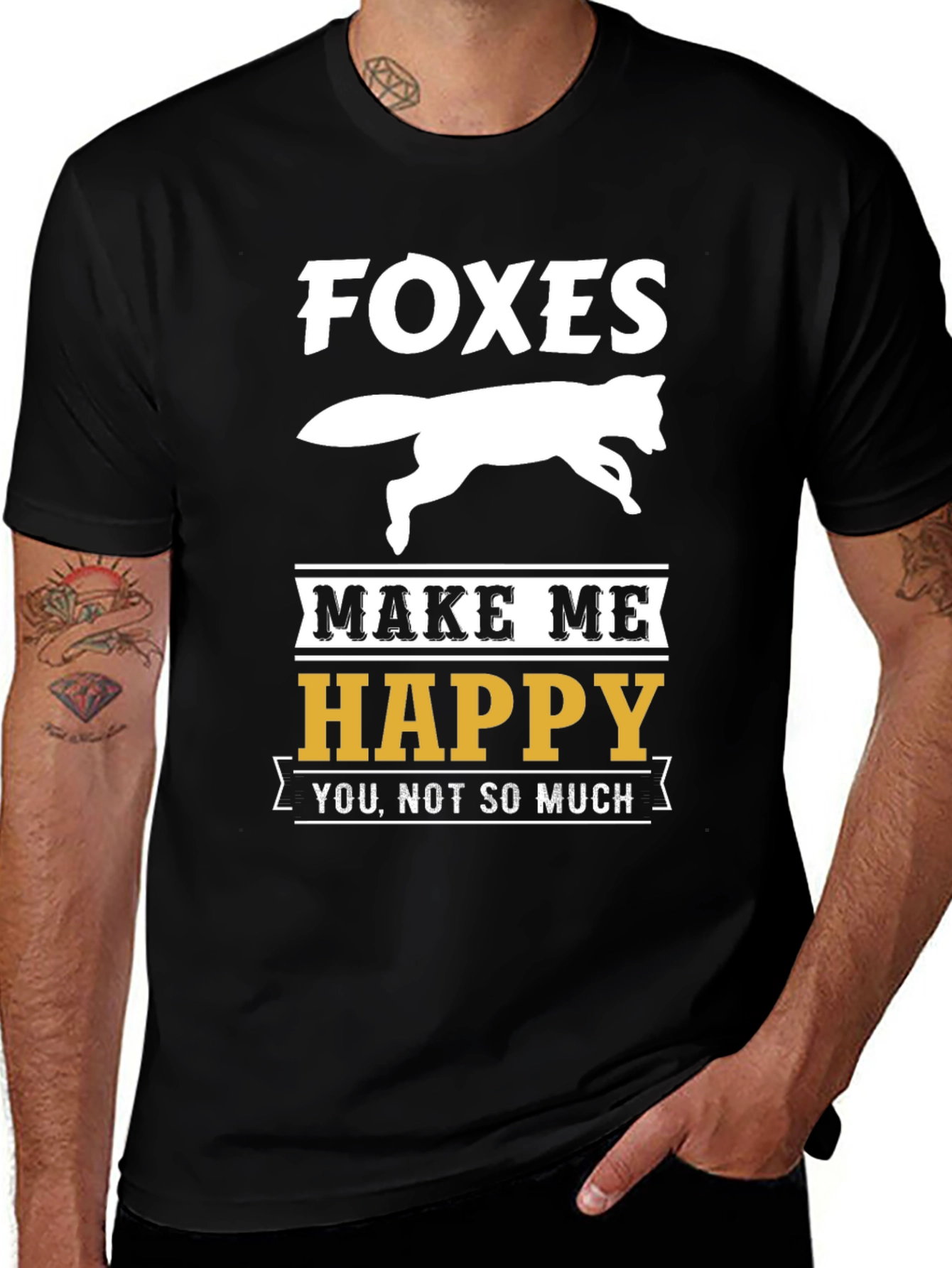 Funny Foxes Make Me Happy Graphic T-Shirt