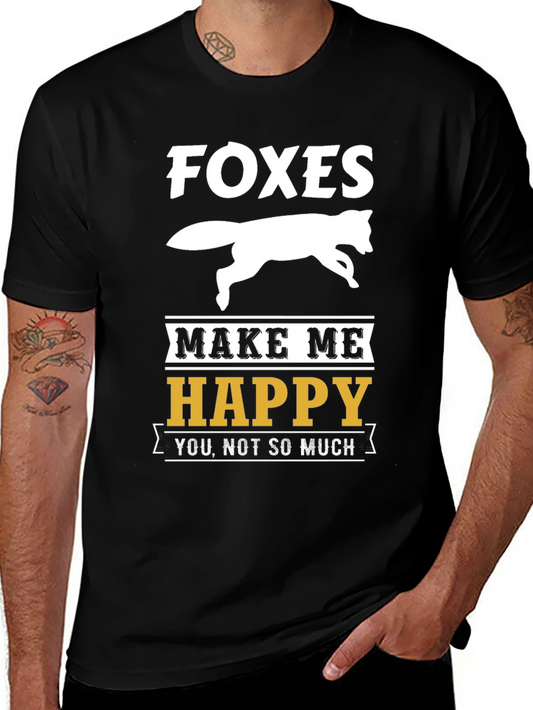Funny Foxes Make Me Happy Graphic T-Shirt