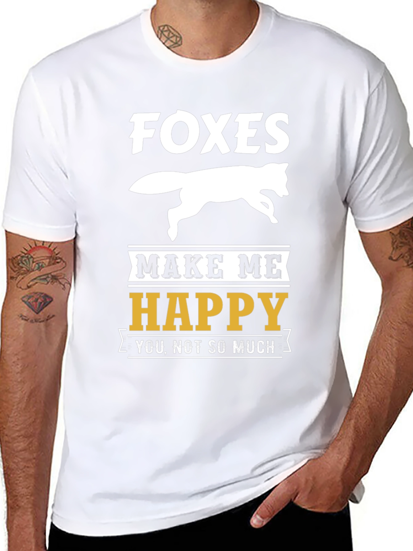 Funny Foxes Make Me Happy Graphic T-Shirt