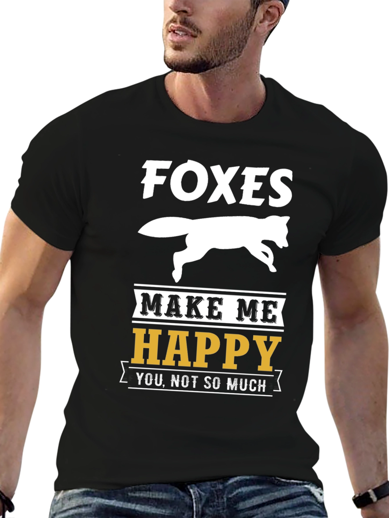Funny Foxes Make Me Happy Graphic T-Shirt