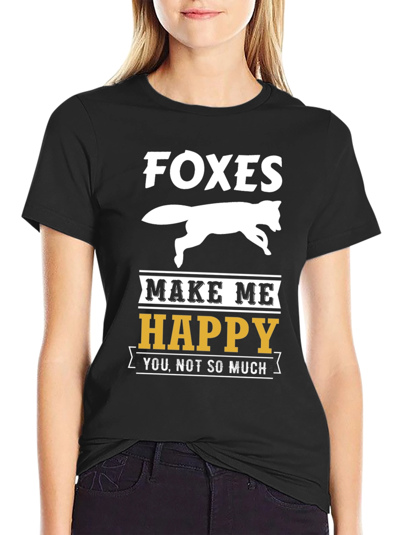 Funny Foxes Make Me Happy Graphic T-Shirt