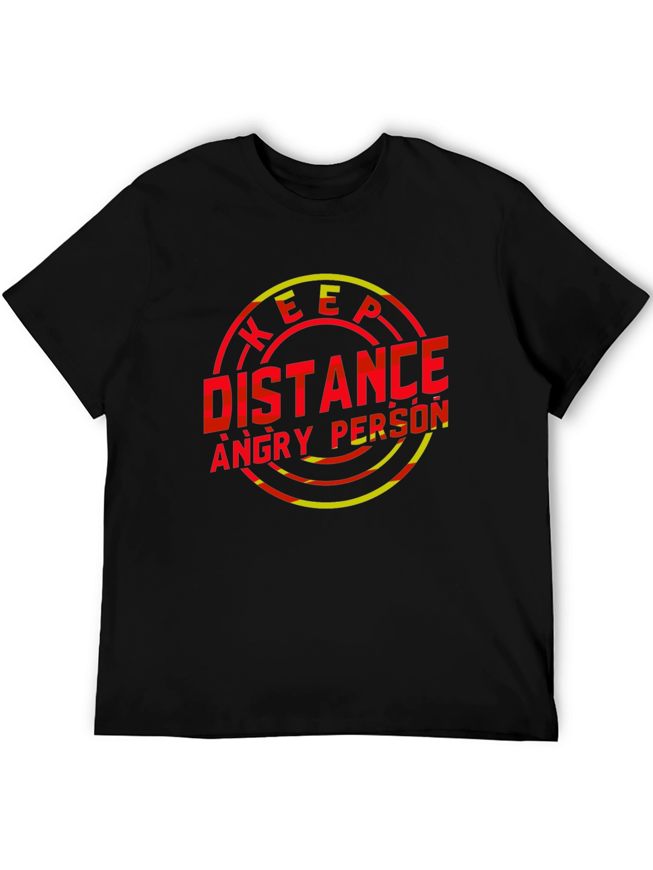 Keep Distance Angry Person Graphic T-Shirt