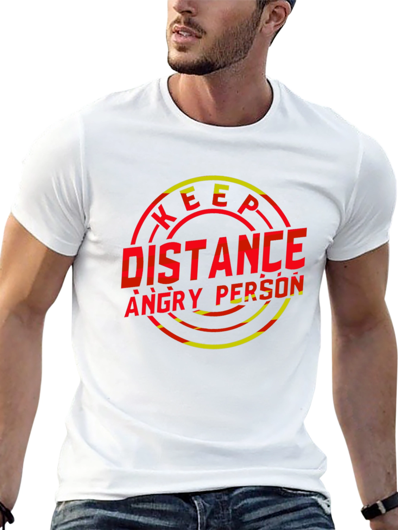 Keep Distance Angry Person Graphic T-Shirt