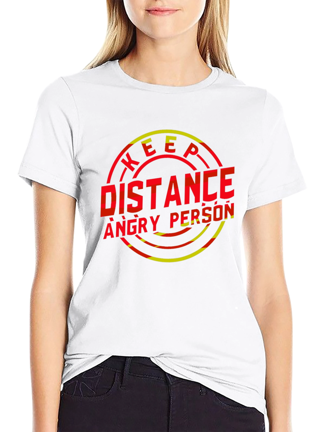 Keep Distance Angry Person Graphic T-Shirt