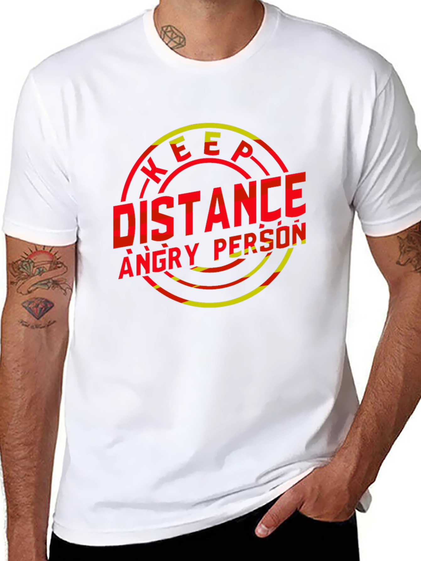 Keep Distance Angry Person Graphic T-Shirt