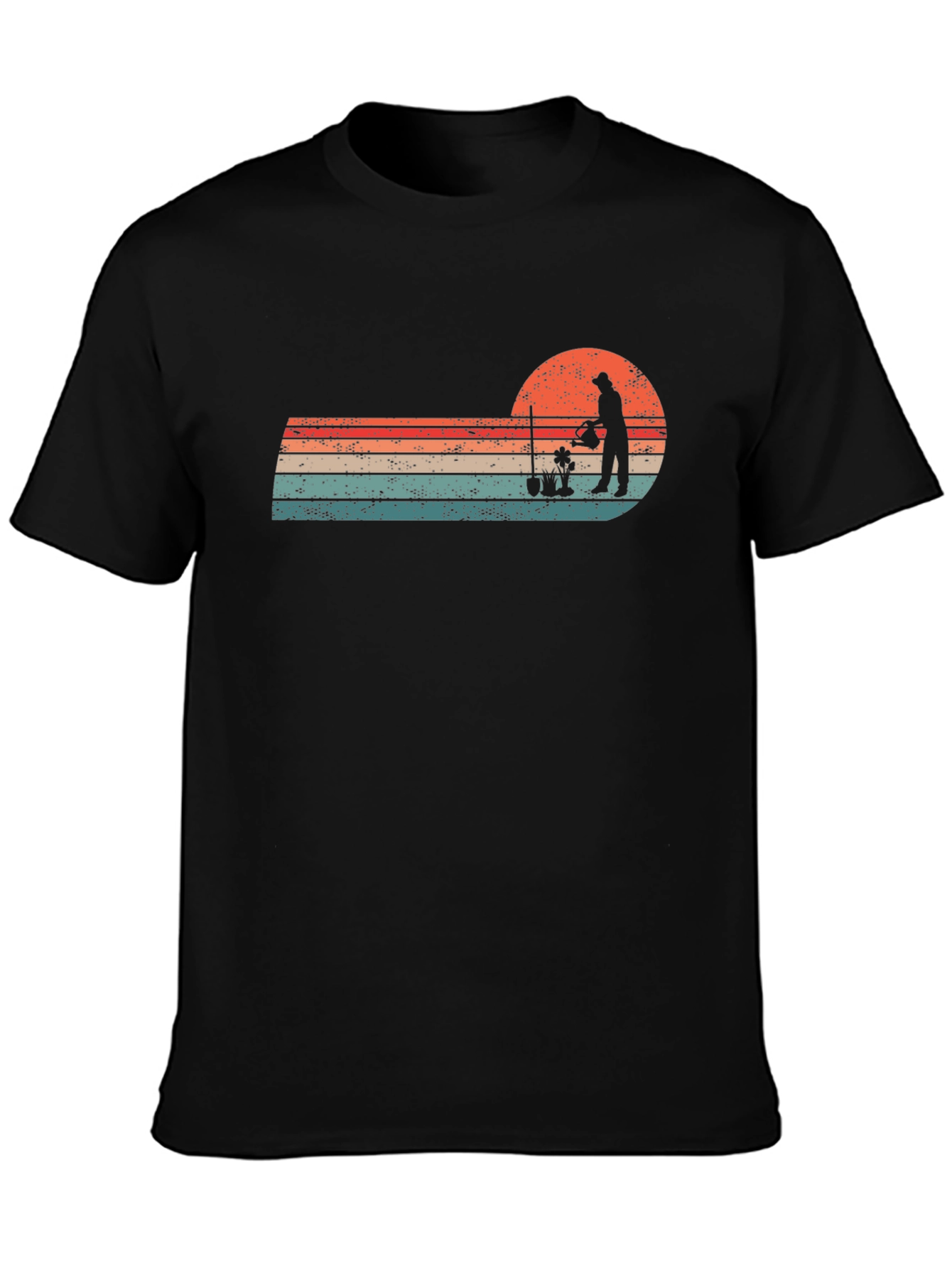 Gardening Silhouette T-Shirt - Retro Style