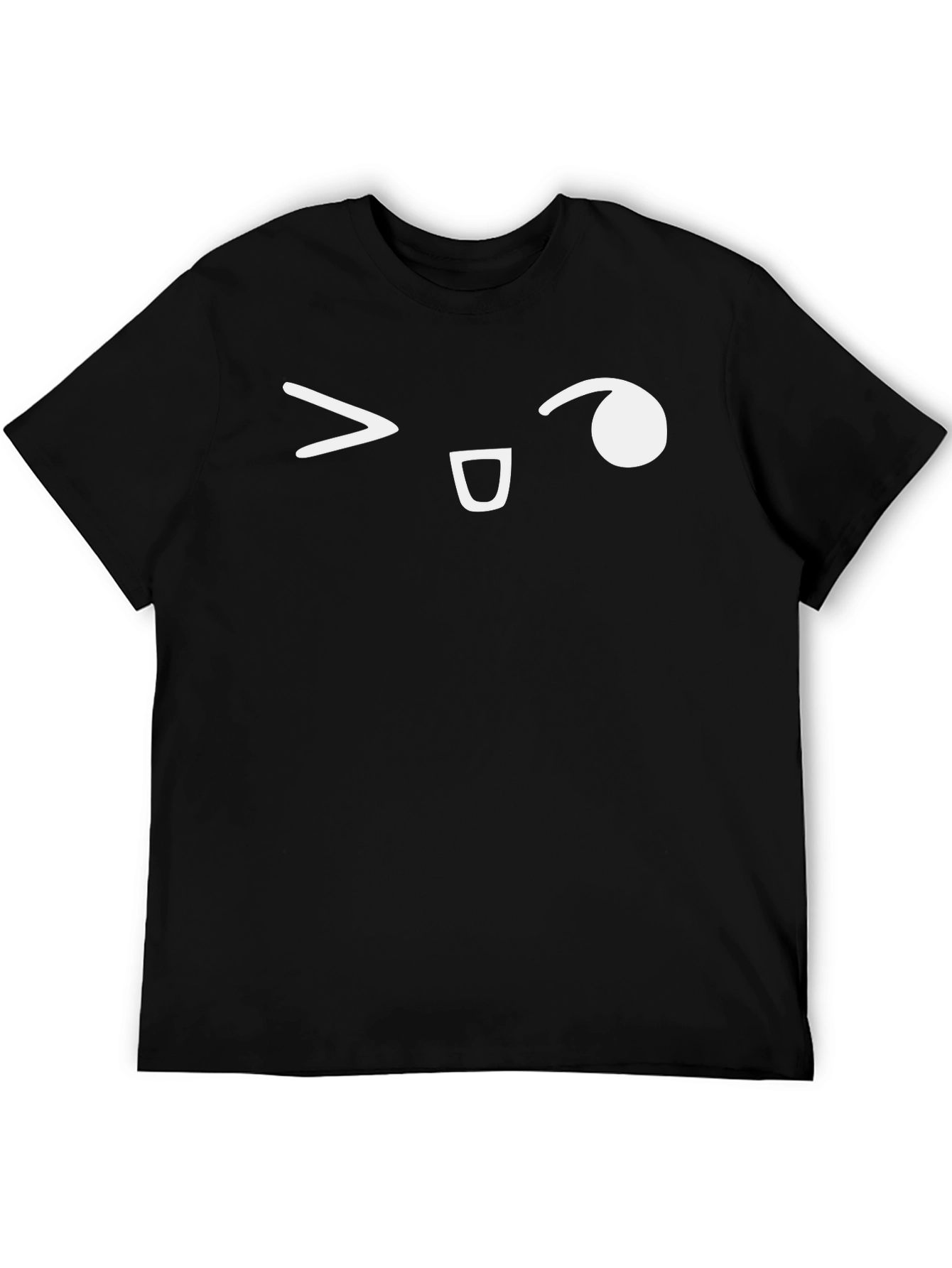 Winking Emoji Black T-Shirt - Casual Style
