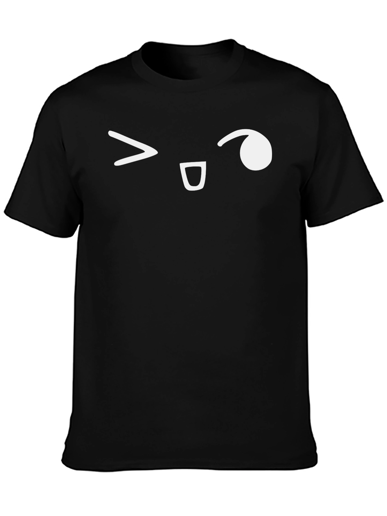 Winking Emoji Black T-Shirt - Casual Style