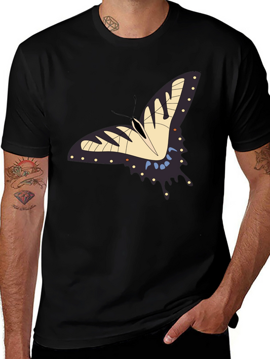 Butterfly Graphic Print Black T-Shirt