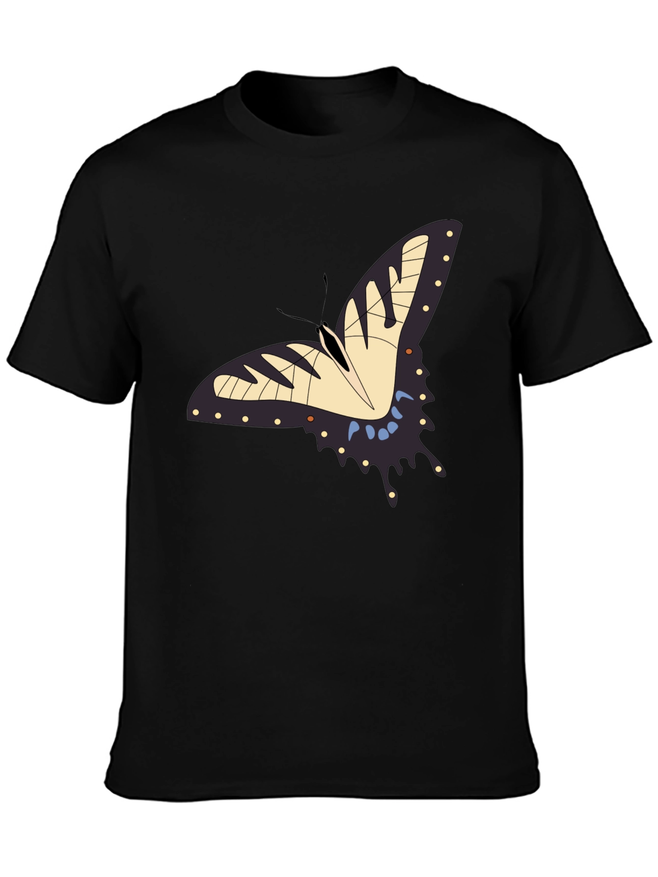 Butterfly Graphic Print Black T-Shirt