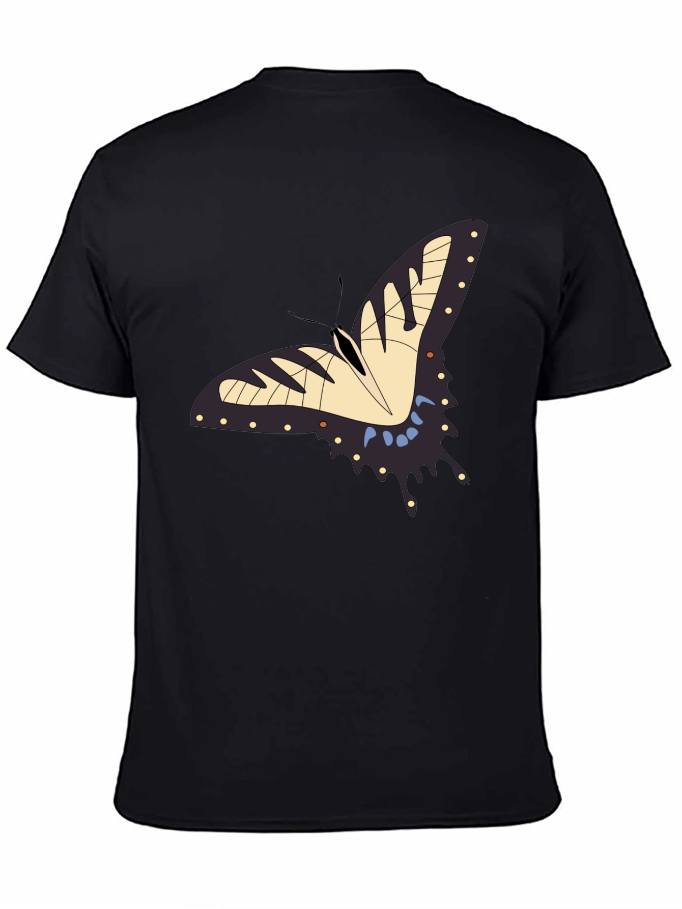 Butterfly Graphic Print Black T-Shirt