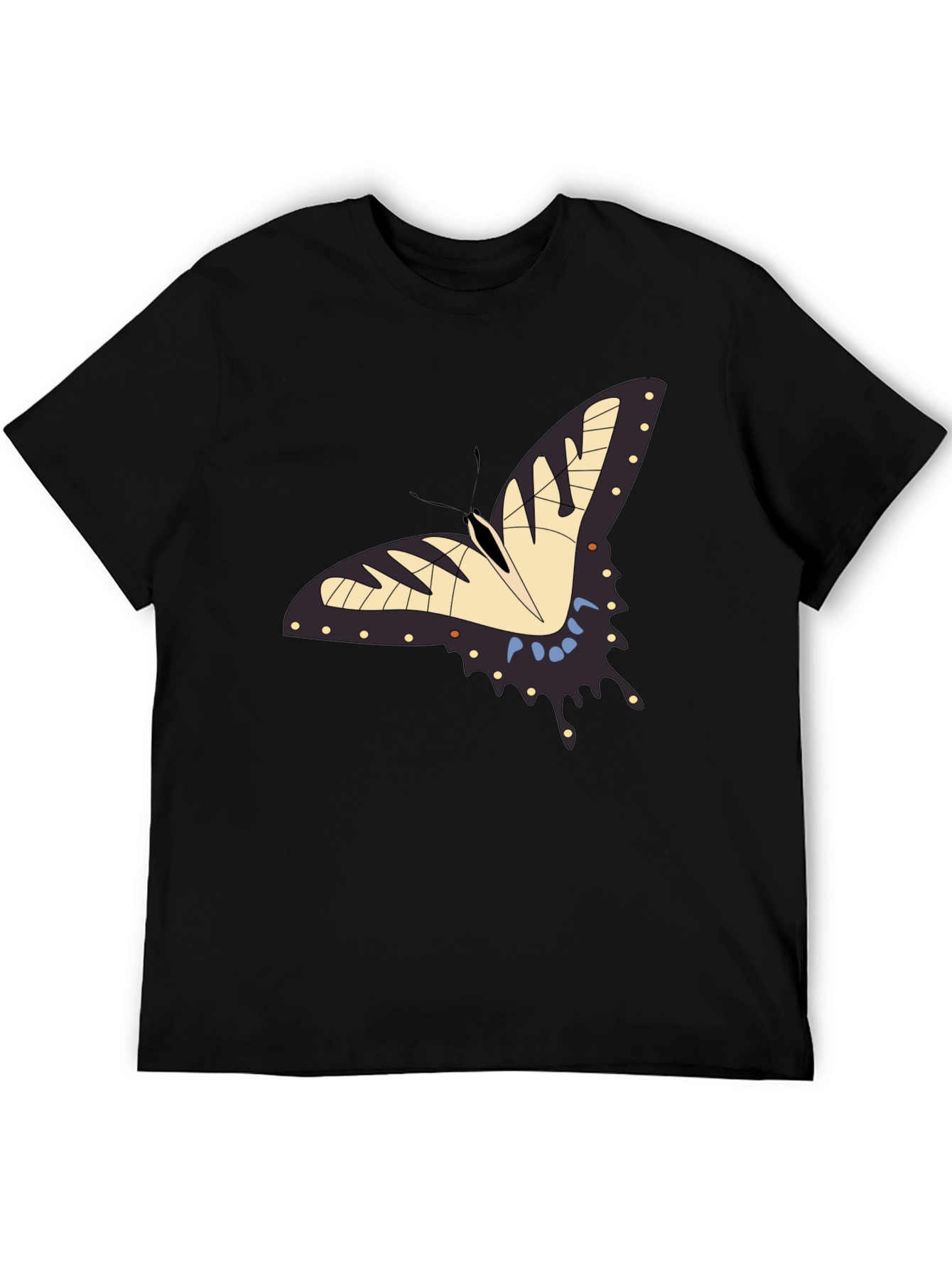 Butterfly Graphic Print Black T-Shirt