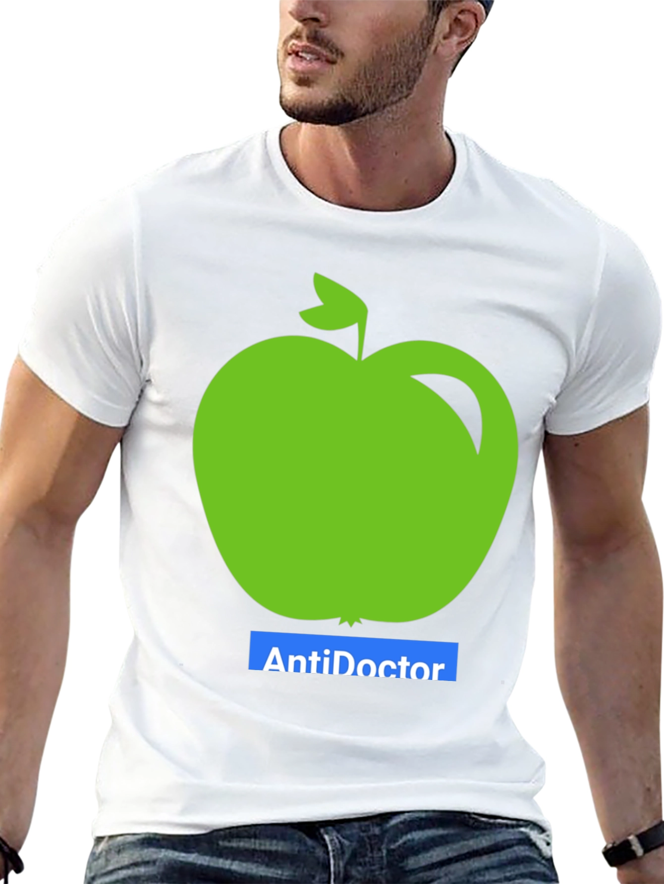 Anti-Doctor Apple Graphic Tee - Black Unisex T-Shirt