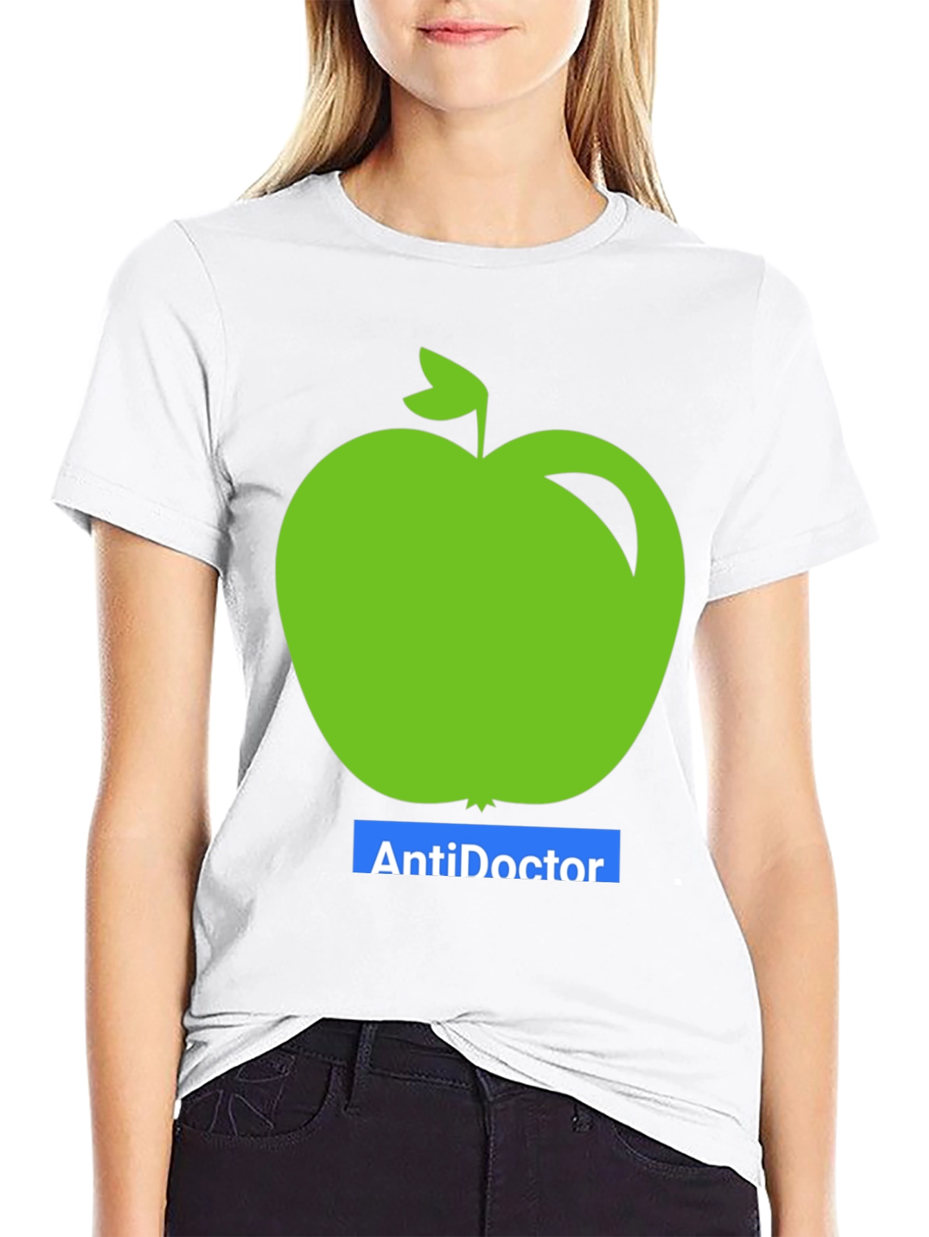 Anti-Doctor Apple Graphic Tee - Black Unisex T-Shirt