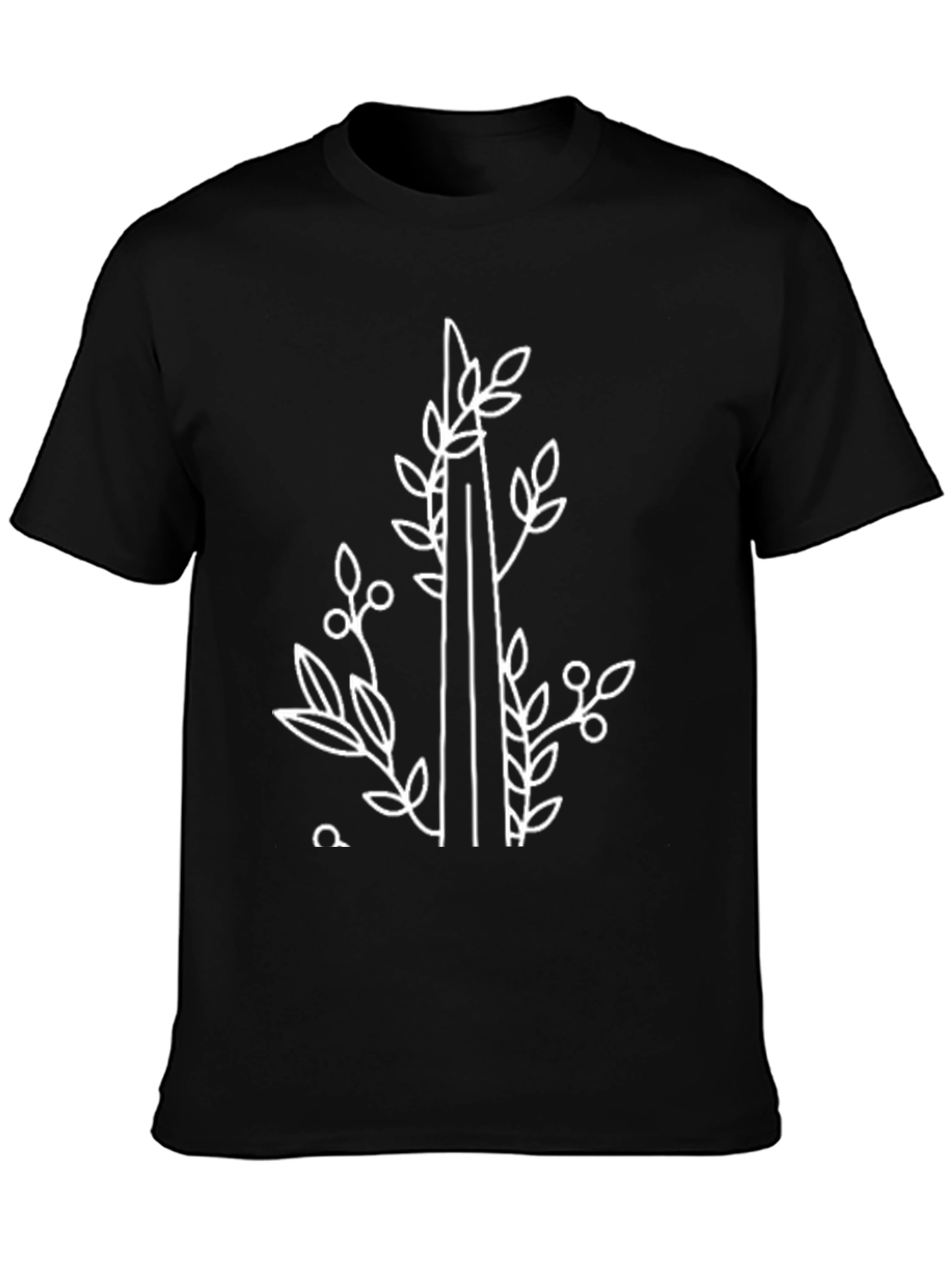 Nature Inspired Graphic Tee - Black Cotton Shirt