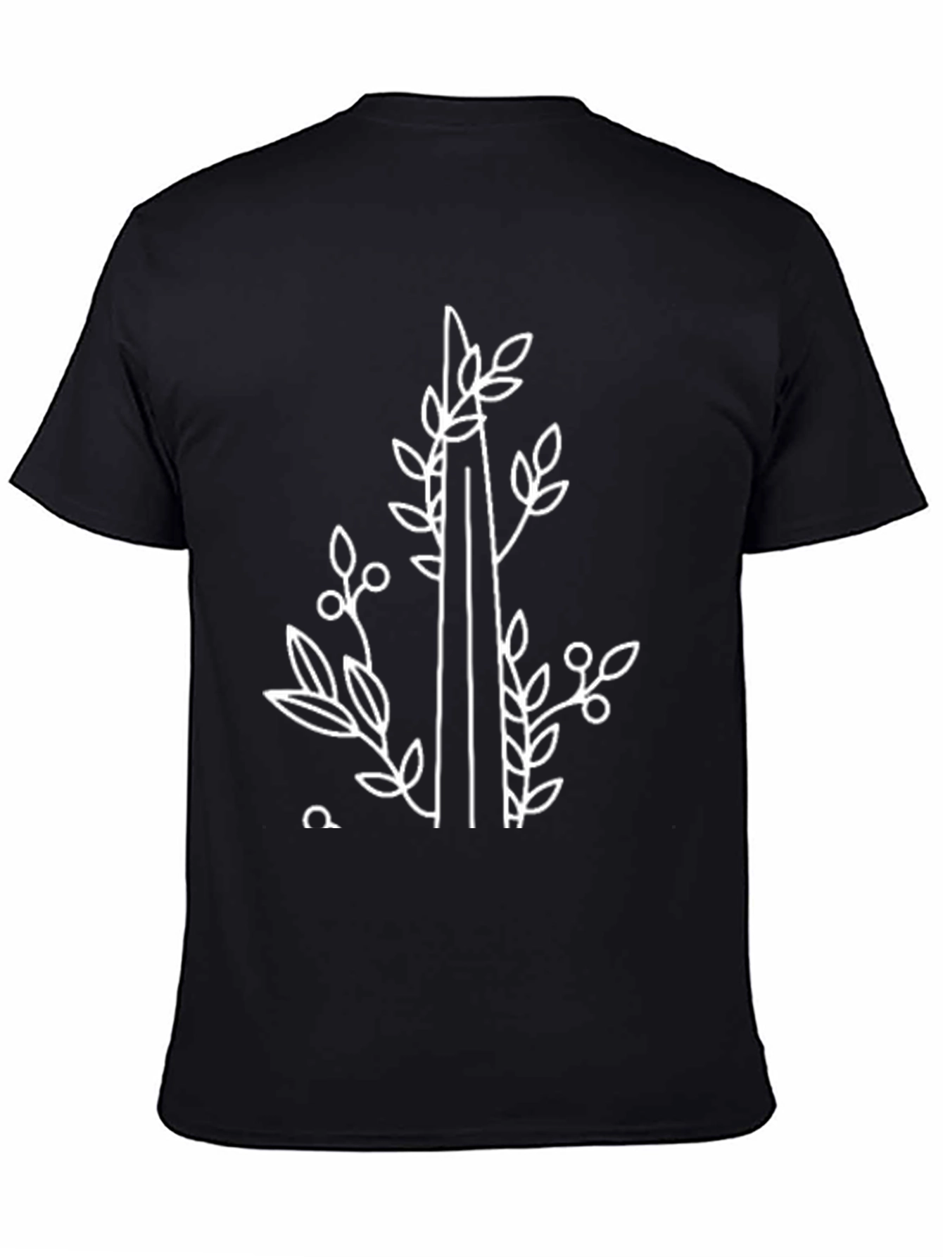 Nature Inspired Graphic Tee - Black Cotton Shirt