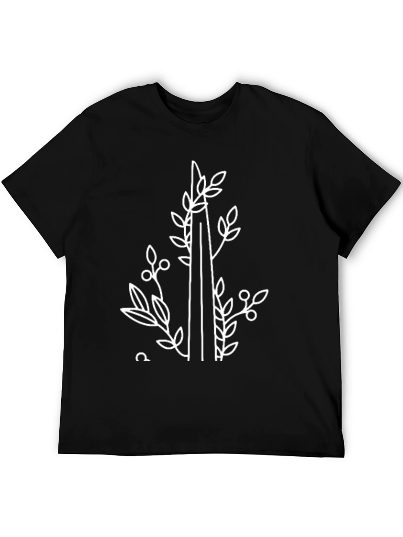 Nature Inspired Graphic Tee - Black Cotton Shirt