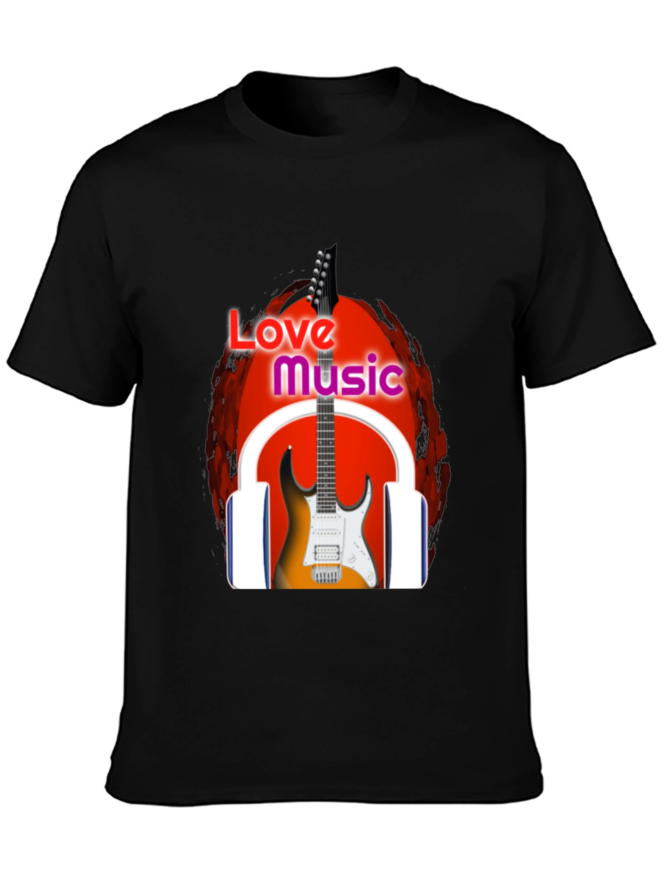 Love Music Graphic T-Shirt - Black