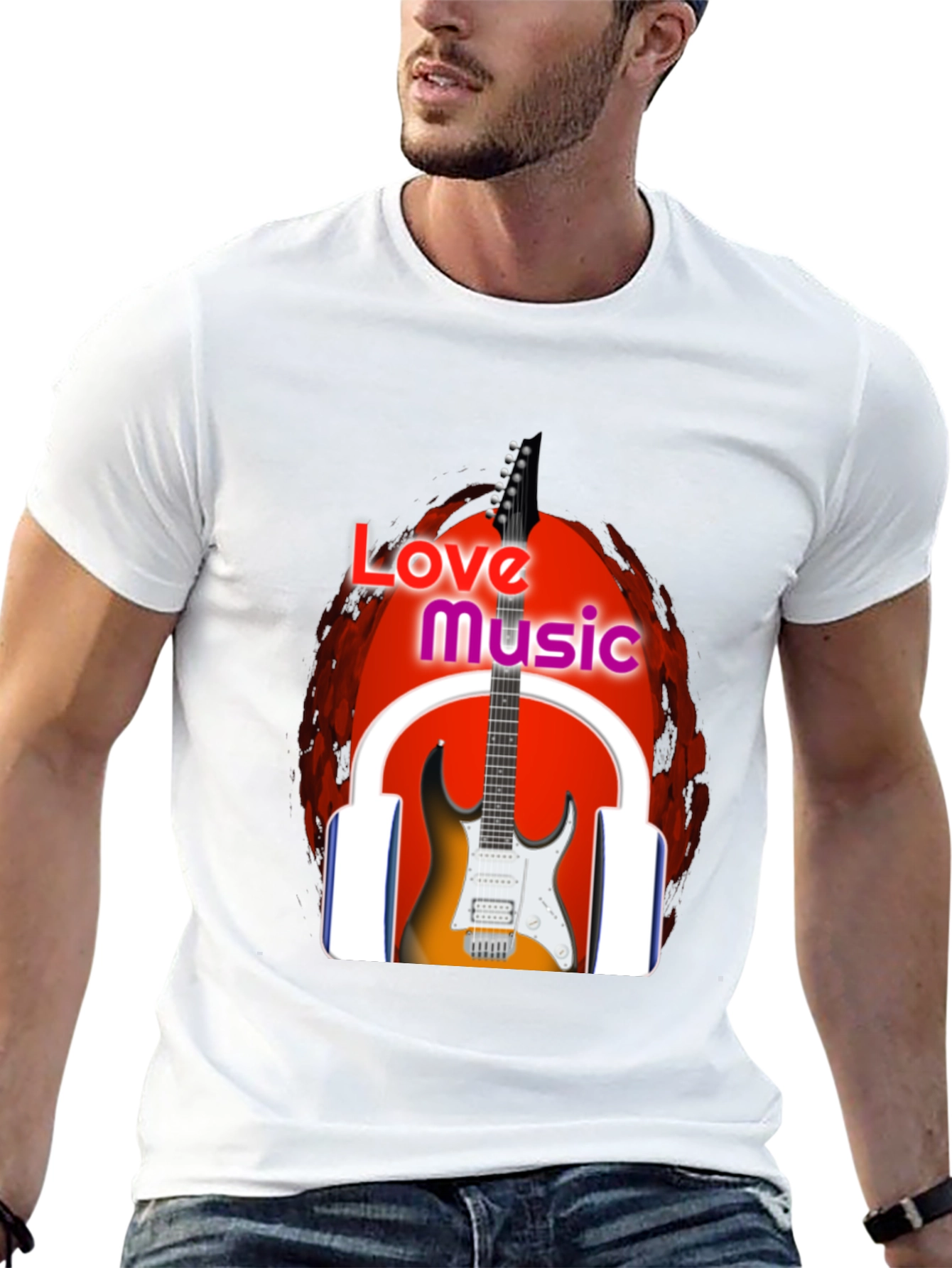 Love Music Graphic T-Shirt - Black