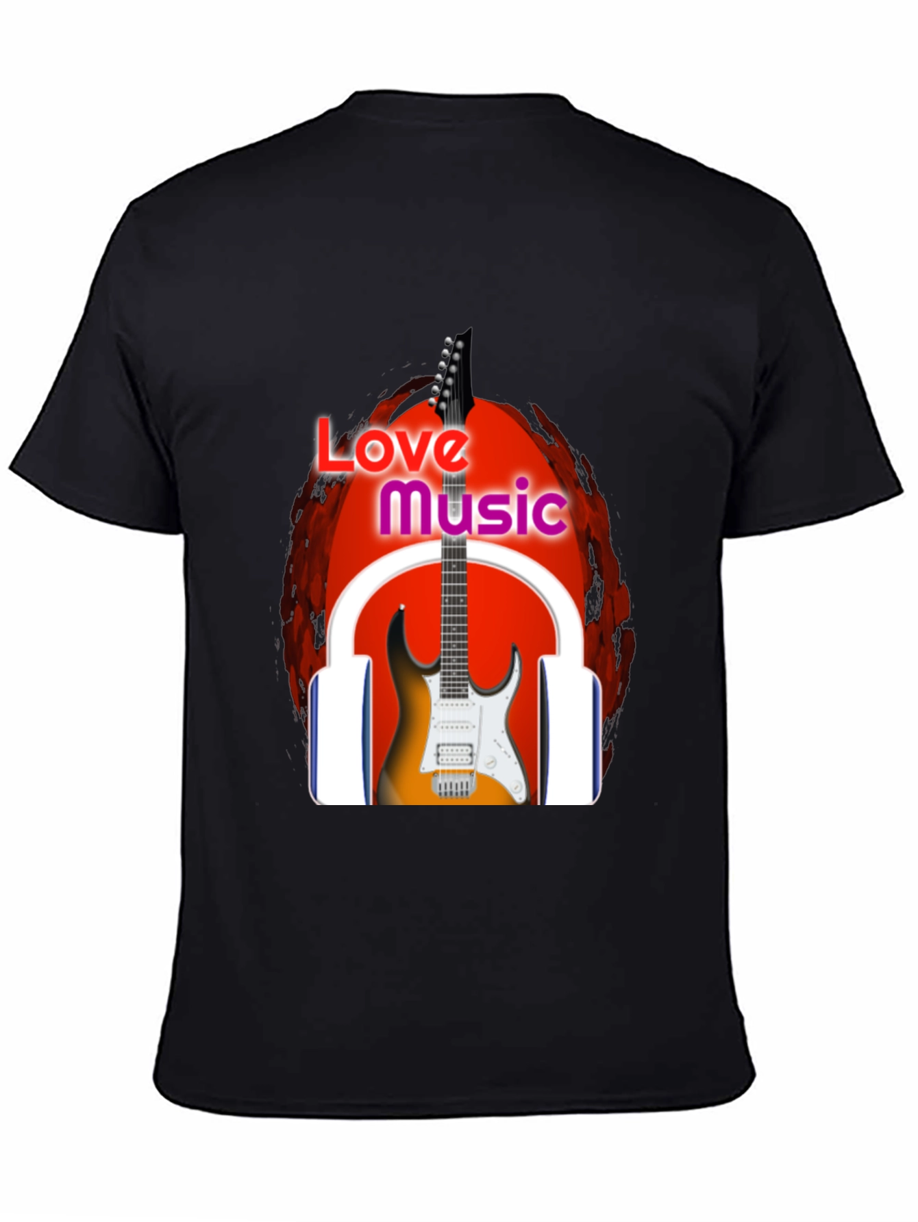 Love Music Graphic T-Shirt - Black