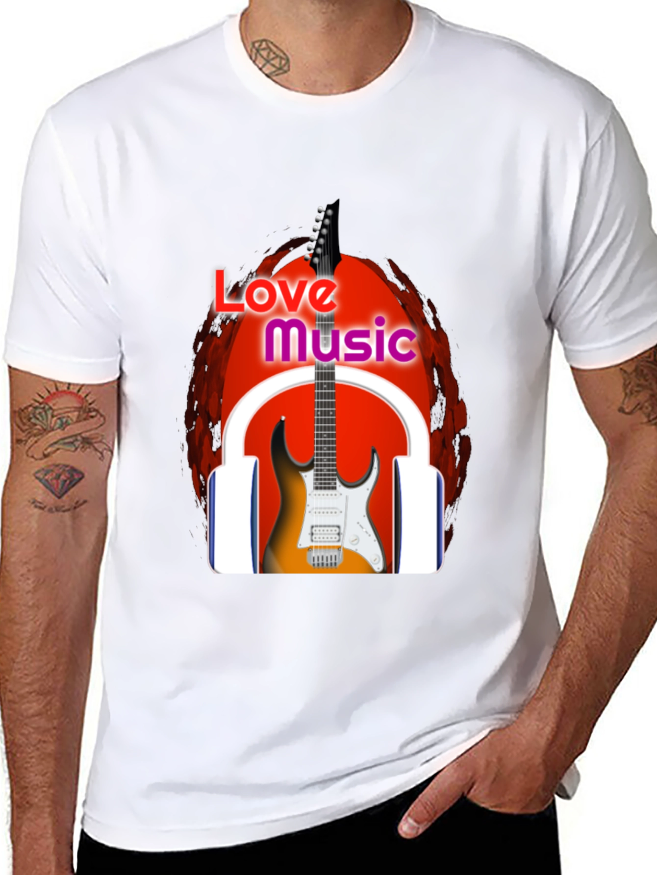 Love Music Graphic T-Shirt - Black