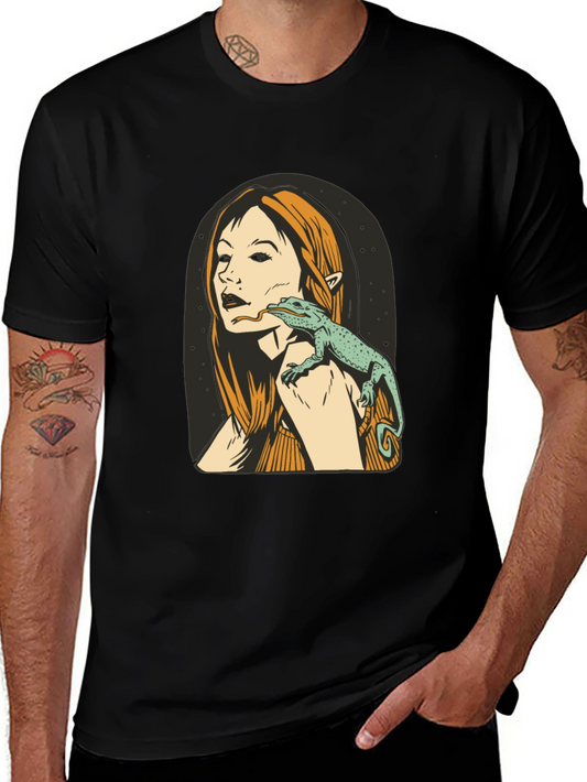 Lizard Woman Black Graphic Tee