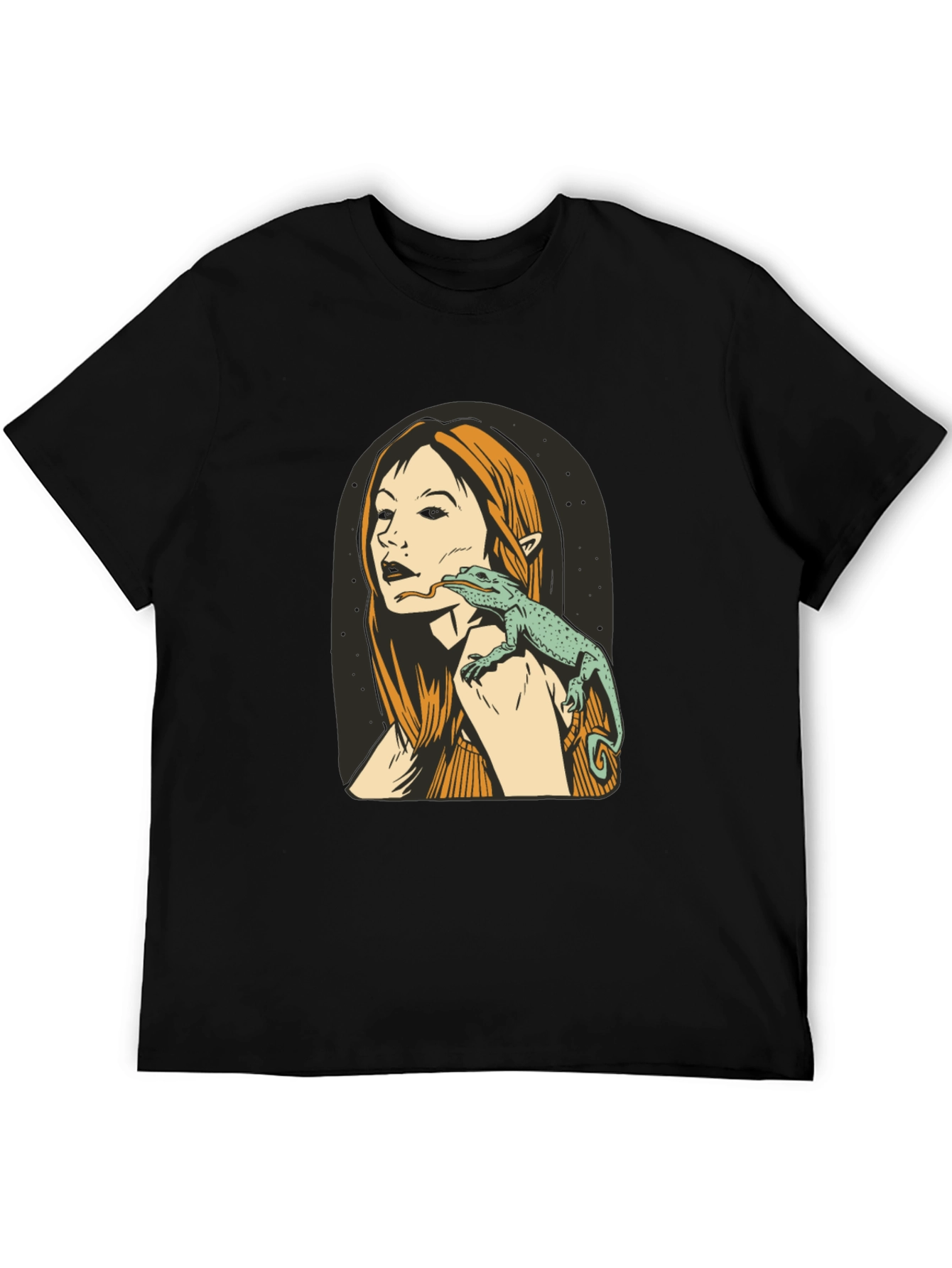 Lizard Woman Black Graphic Tee