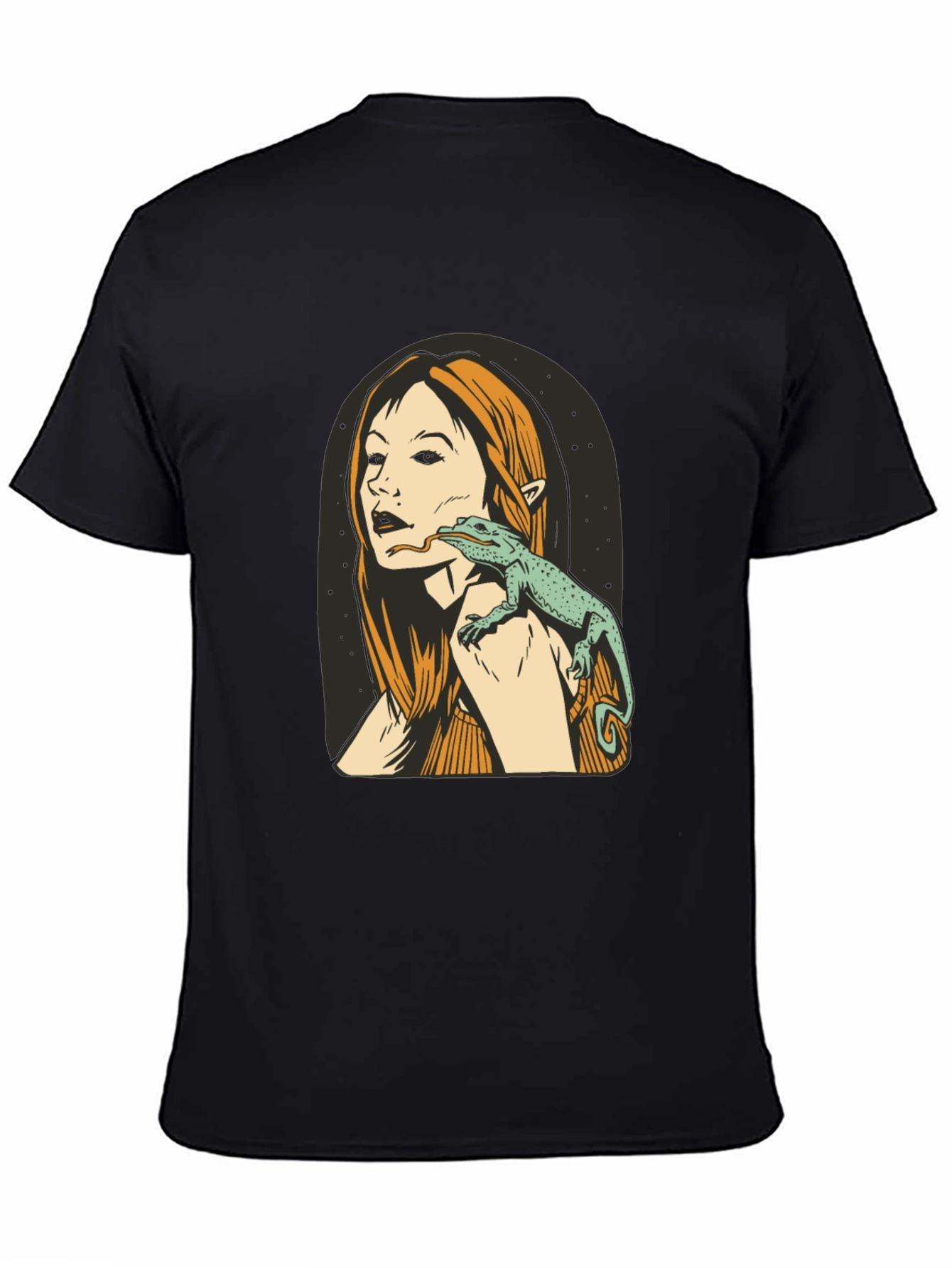 Lizard Woman Black Graphic Tee