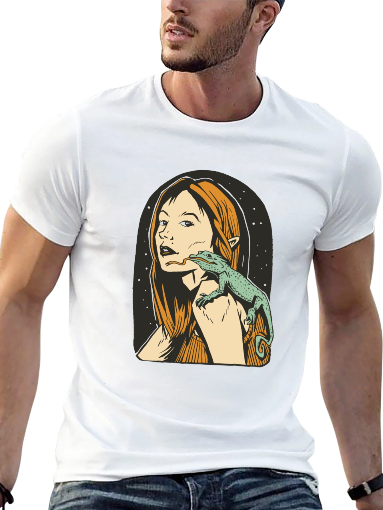 Lizard Woman Black Graphic Tee