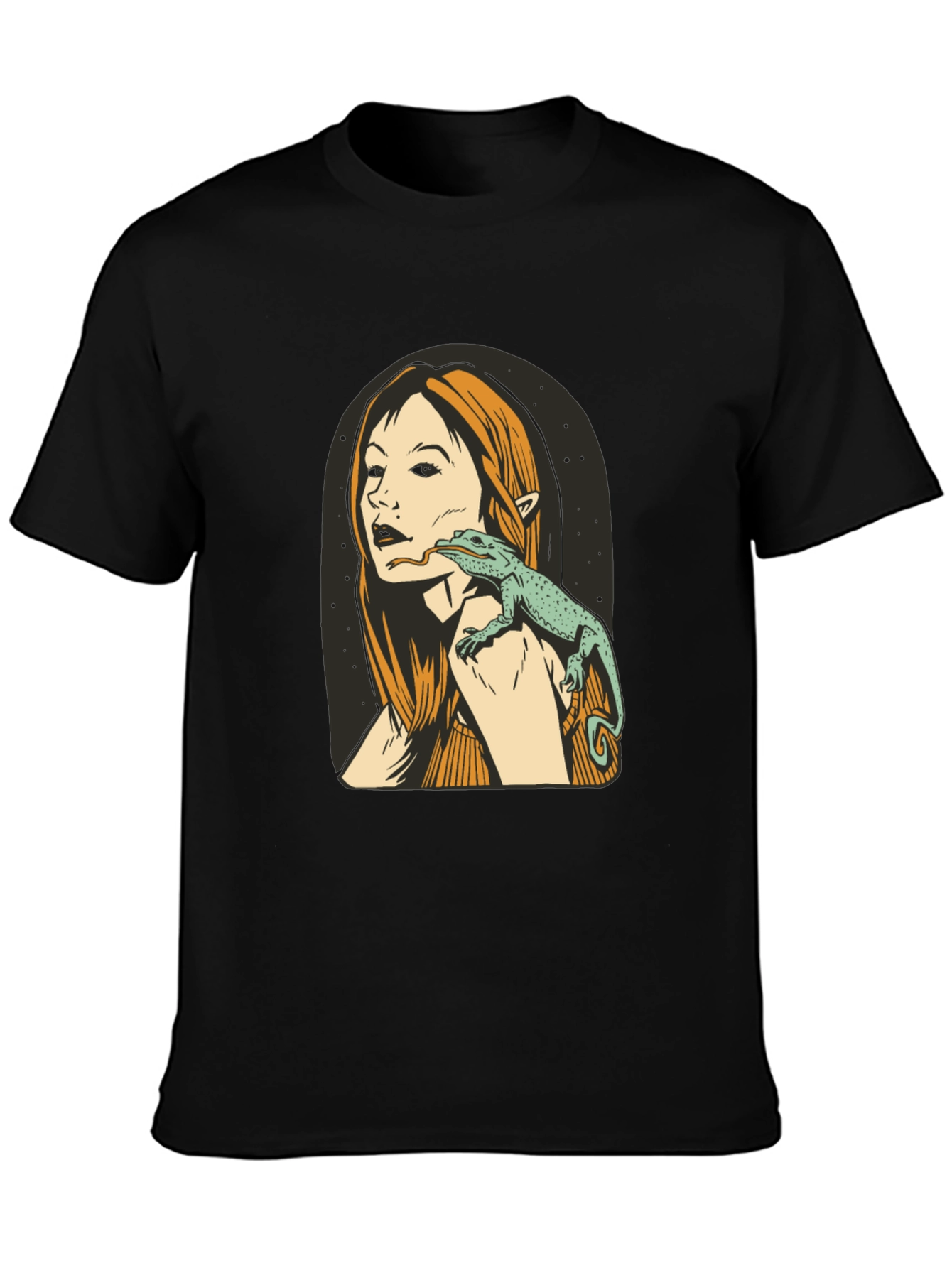 Lizard Woman Black Graphic Tee
