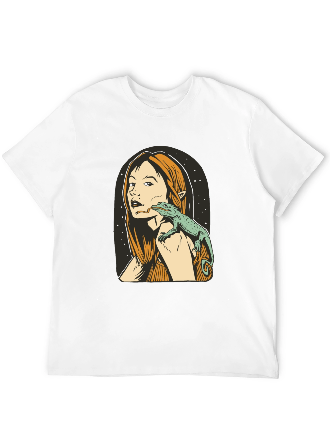 Lizard Woman Black Graphic Tee