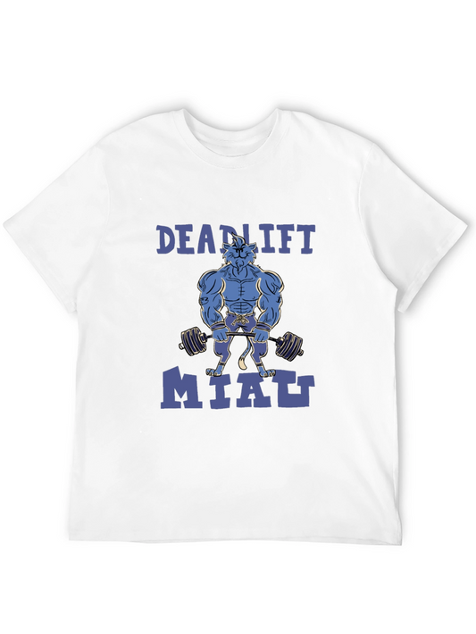 Deadlift Miatt Black T-Shirt - Gym Cat Design