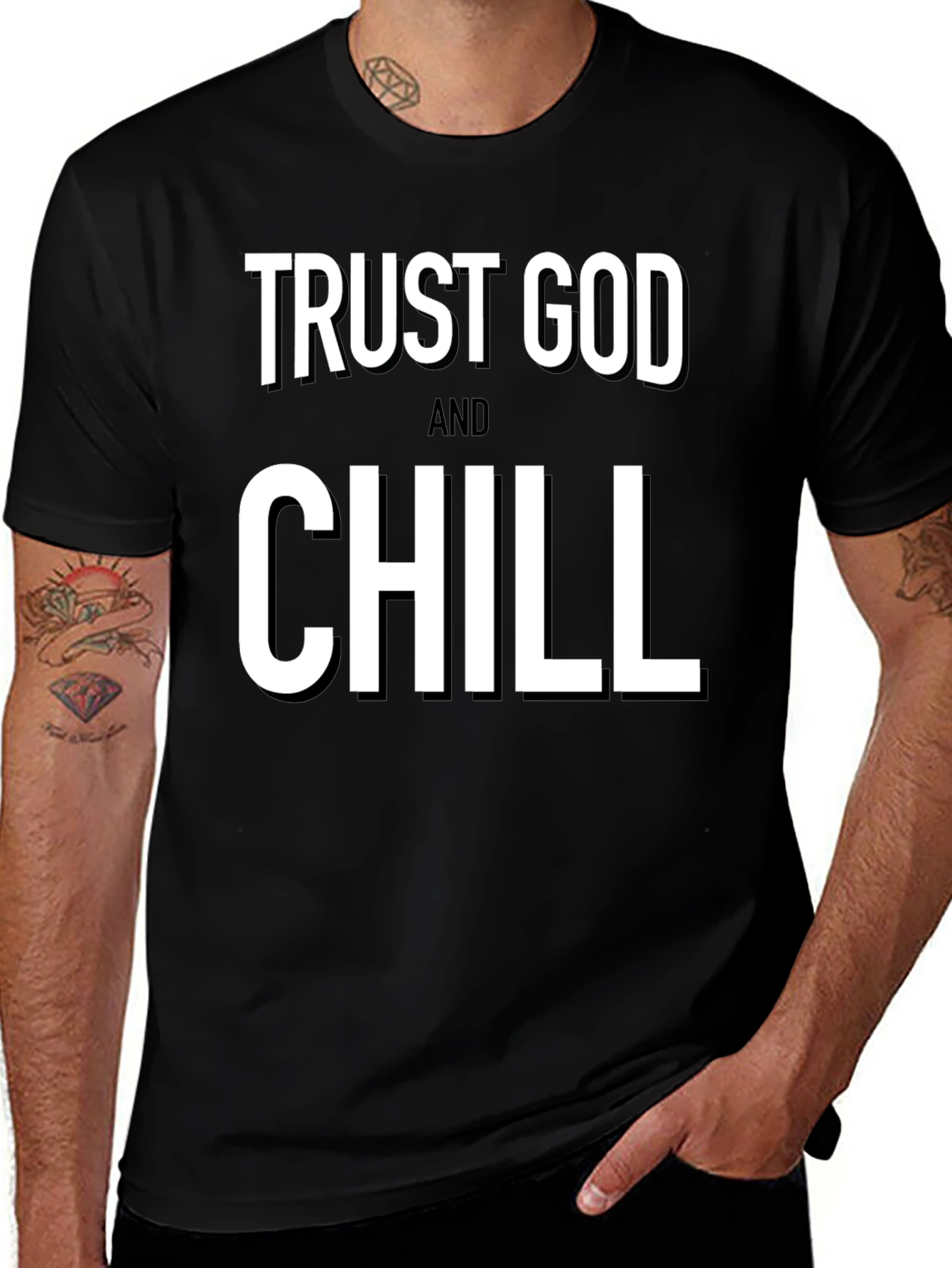 Trust God And Chill Black T-Shirt