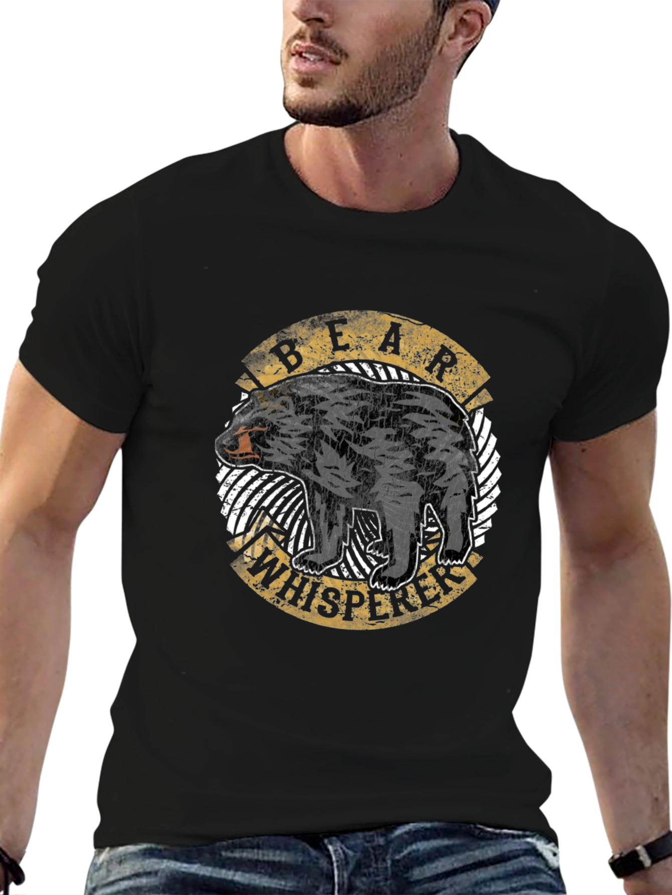 Bear Whisperer Graphic T-Shirt - Black