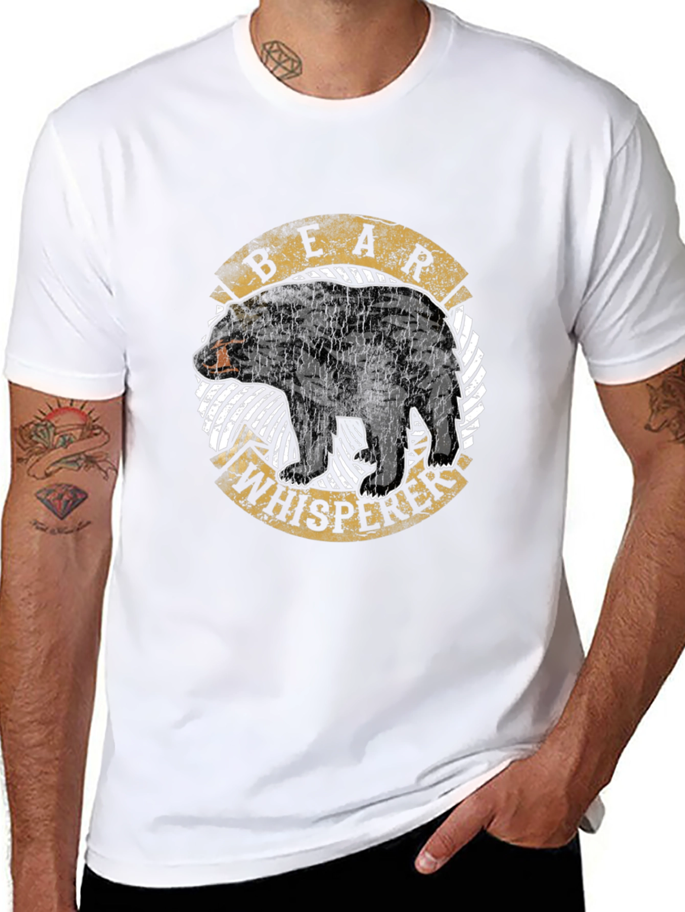 Bear Whisperer Graphic T-Shirt - Black