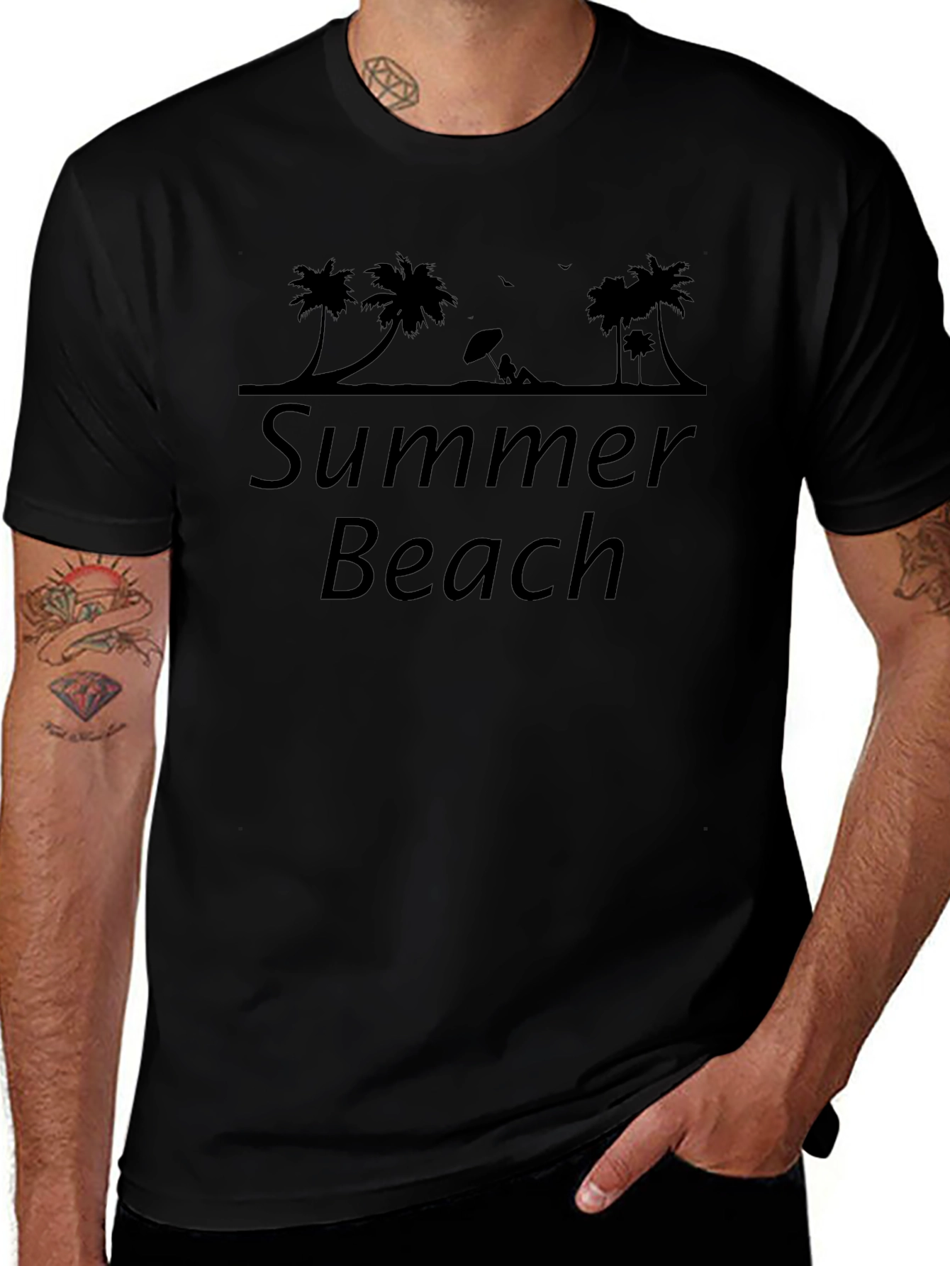 Summer Beach Palm Tree Graphic T-Shirt