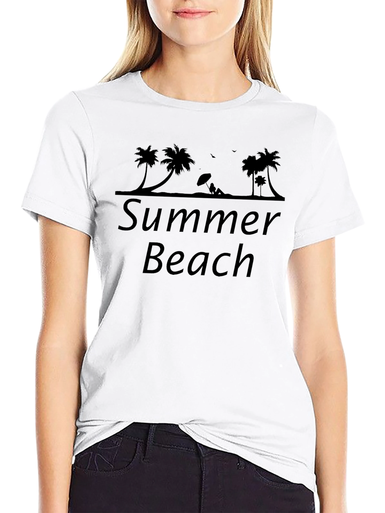 Summer Beach Palm Tree Graphic T-Shirt
