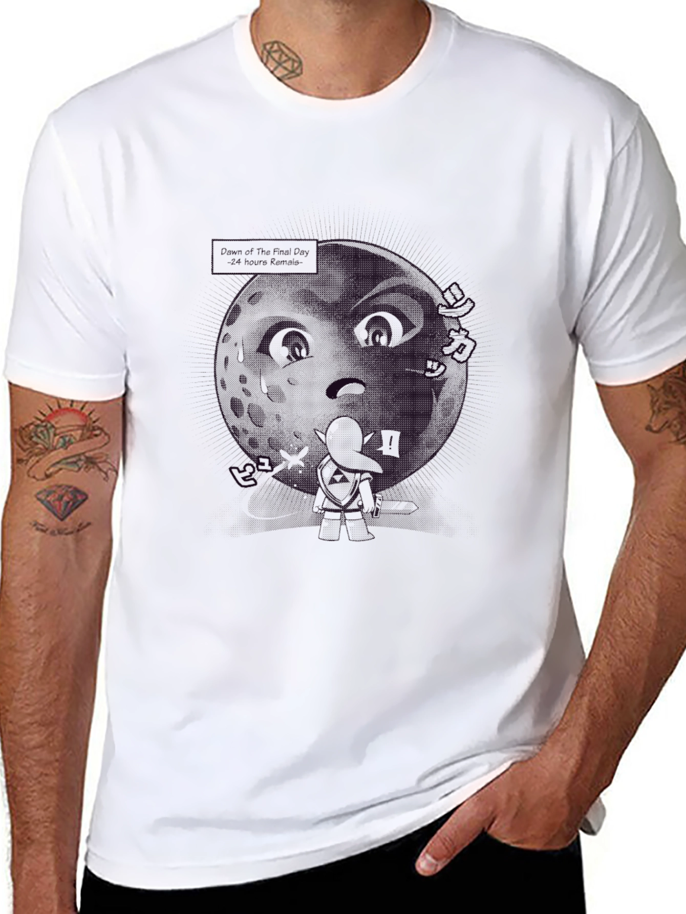 Graphic Print Mens Black T-Shirt